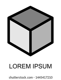 Cube icon graphic design vector, symbol modern isolated illustration