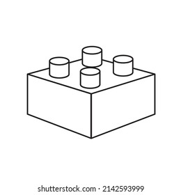 cube icon, great design for any purposes. Puzzle pieces icon. Vector illustration. stock image. 