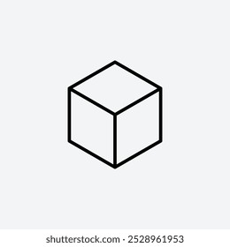 Cube icon isolated on the white background.