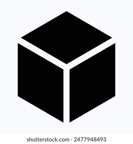Icono de cubo, Icono de Vector de silueta aislado.