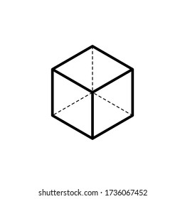 Cube icon. Isometric logo. Outline design editable stroke. For yuor design. Stock - Vector illustration