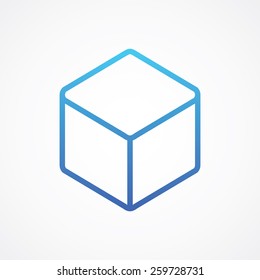 Cube icon in line style