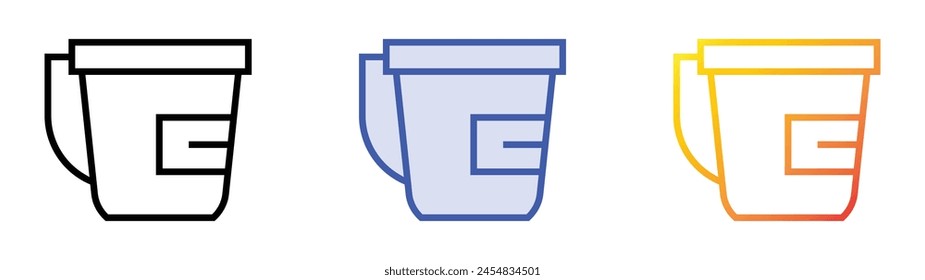 cube icon. Linear, Blue Fill and Gradient Style Design Isolated On White Background