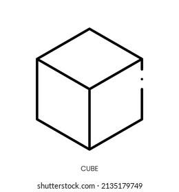 cube icon. Linear style sign isolated on white background. Vector illustration.
