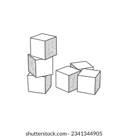 Diseño del logotipo del icono del cubo Iconos modernos de estilo de contorno. ilustración vectorial en un fondo blanco.
