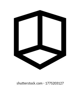 icono de cubo o logotipo símbolo de signo aislado ilustración vectorial - iconos vectoriales de estilo negro de alta calidad
