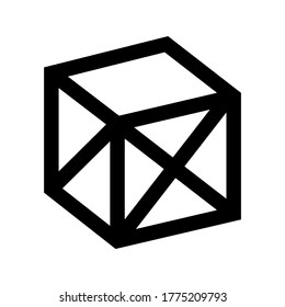 icono de cubo o logotipo símbolo de signo aislado ilustración vectorial - iconos vectoriales de estilo negro de alta calidad
