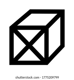 icono de cubo o logotipo símbolo de signo aislado ilustración vectorial - iconos vectoriales de estilo negro de alta calidad

