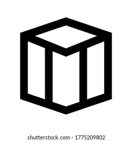 icono de cubo o logotipo símbolo de signo aislado ilustración vectorial - iconos vectoriales de estilo negro de alta calidad
