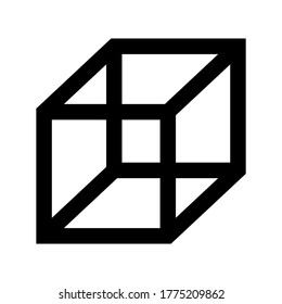 icono de cubo o logotipo símbolo de signo aislado ilustración vectorial - iconos vectoriales de estilo negro de alta calidad
