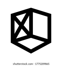 icono de cubo o logotipo símbolo de signo aislado ilustración vectorial - iconos vectoriales de estilo negro de alta calidad
