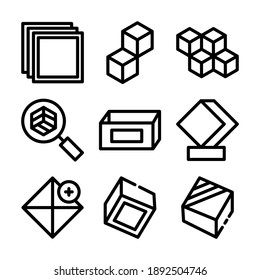 Kubiksymbol oder Logo einzeln auf Zeichen, Vektorgrafik - Kollektion von hochwertigen, schwarzen Vektorsymbol
