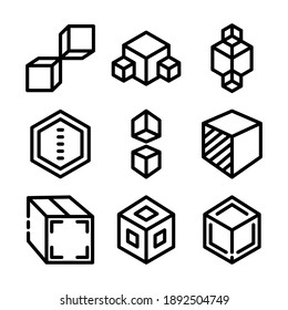cube icon or logo isolated sign symbol vector illustration - Collection of high quality black style vector icons
