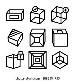 icono de cubo o logotipo símbolo de signo aislado ilustración vectorial - Colección de iconos vectoriales de estilo negro de alta calidad
