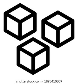 Würfel-Symbol oder Logo einzeln auf Zeichen, Vektorgrafik - hochwertige Vektorsymbole in schwarzem Stil
