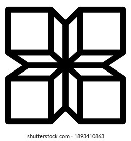 icono de cubo o logotipo símbolo de signo aislado ilustración vectorial - iconos vectoriales de estilo negro de alta calidad
