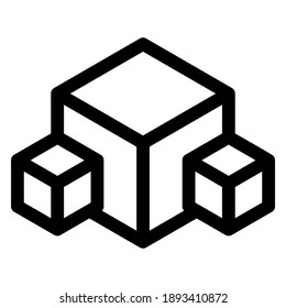 icono de cubo o logotipo símbolo de signo aislado ilustración vectorial - iconos vectoriales de estilo negro de alta calidad
