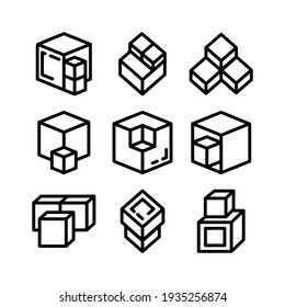 cube icon or logo isolated sign symbol vector illustration - Collection of high quality black style vector icons
