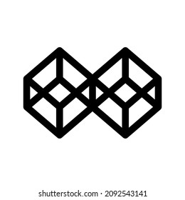 Würfel-Symbol oder Logo einzeln auf Zeichen, Vektorgrafik - hochwertige Vektorsymbole in schwarzem Stil
