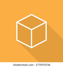  cube icon with  long shadow
