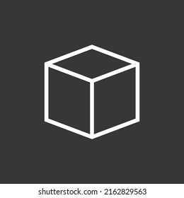 Cube icon on grey background
