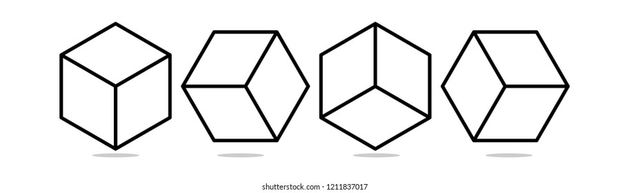 Cube icon on a white background for your design works both publications and web site.impossible.square