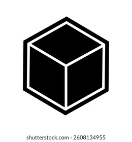Cube icon on white background