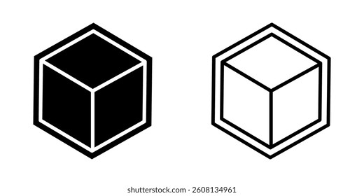 Cube icon on white background