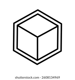Cube icon on white background