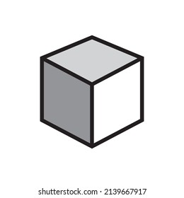 
Cube icon on white. vector image