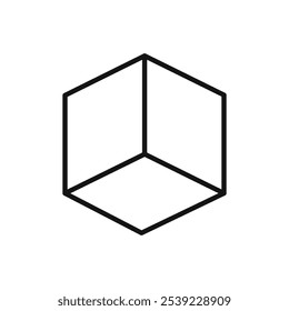 Cube icon outline collection or set in black and white