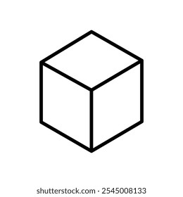 Cube icon Outline set in black and white color