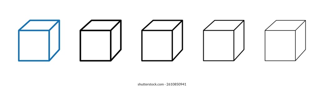 Cube icon Outline vector logo for web ui