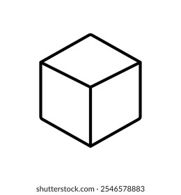 Cube icon Outline vector for web ui