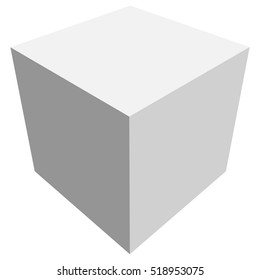 Cube icon with perspective - 3d model of a cube