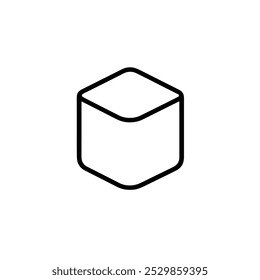 Ícone de cubo representando formas 3D, geometria e projetos de bloco - Ideal para construção, engenharia e projetos matemáticos