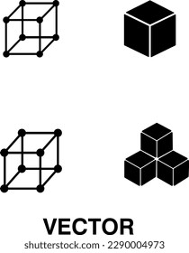 ilustración de conjunto de iconos de cubo en fondo blanco..eps