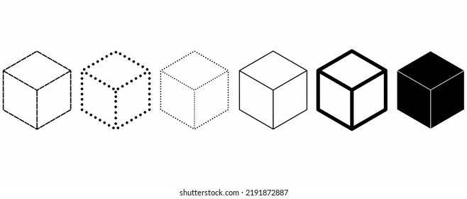 cube icon set isolated on white background