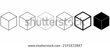 cube icon set isolated on white background