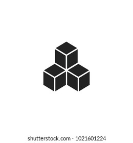 Cube Icon. Sign Design