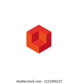 Cube icon silhouette vector illustration