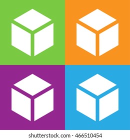 Cube icon. Simple logo of cube on white background. Flat vector illustration.