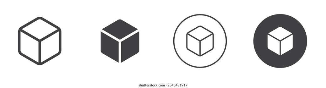 cube icon Simple outline vector logo