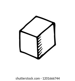 cube icon. sketch isolated object.