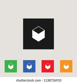 Cube icon, stock vector illustration, EPS10.