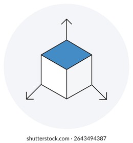 Ícone de Cubo, Precisão Estruturada O Poder do Cubo, Blocos de Construção de Inovação Uma Perspectiva de Cubo, vetor