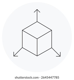 Ícone de Cubo, Precisão Estruturada O Poder do Cubo, Blocos de Construção de Inovação Uma Perspectiva de Cubo, vetor