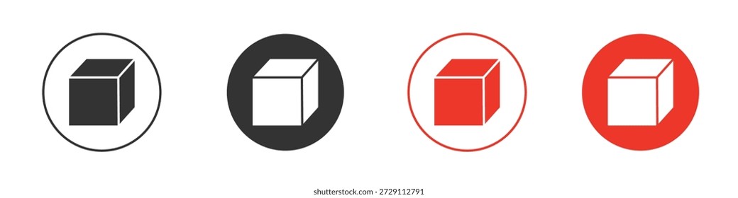 Cube icon symbol in black. icon design vector stock