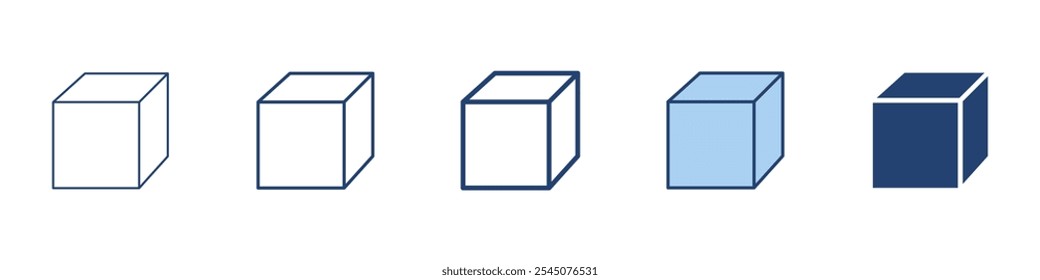 Ícone de cubo Coleção de conjuntos de símbolos
