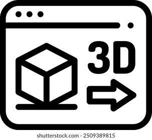 cube icon. Thin Linear Style Design Isolated On White Background